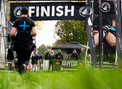 The finish of the trail run of Strong Viking